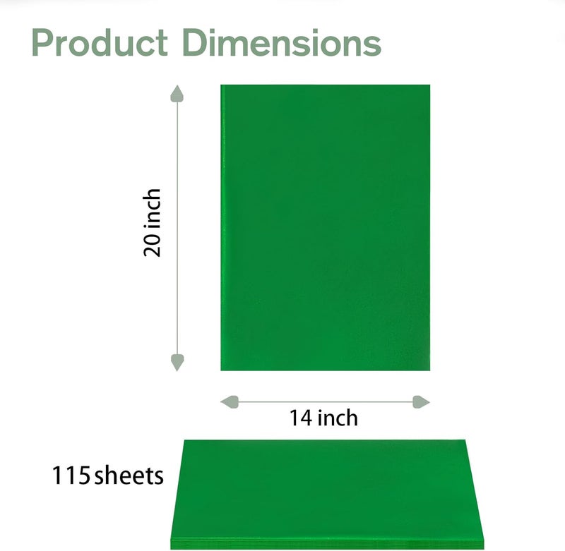 Simetufy Green Tissue Paper for Gift Bags, 115 Sheets of 14 x 20 Inches, Gift Wrapping Tissue Paper Bulk for Crafts, St. Patrick's Day, Christmas, Birthday, Wedding, Easter - Image 3